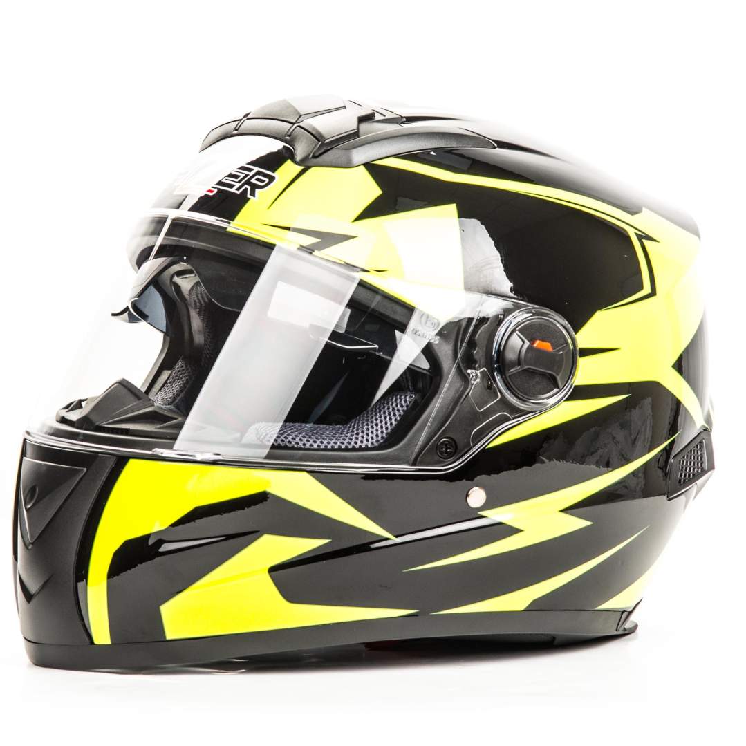 Шлем мото интеграл HIZER B561 №1 (XL)  black/yellow